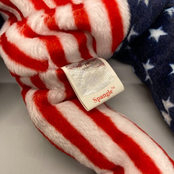 Ty Beanie Babies 1999 Red Face Spangle Red White Blue Patriotic Bear - Picture 5 of 8